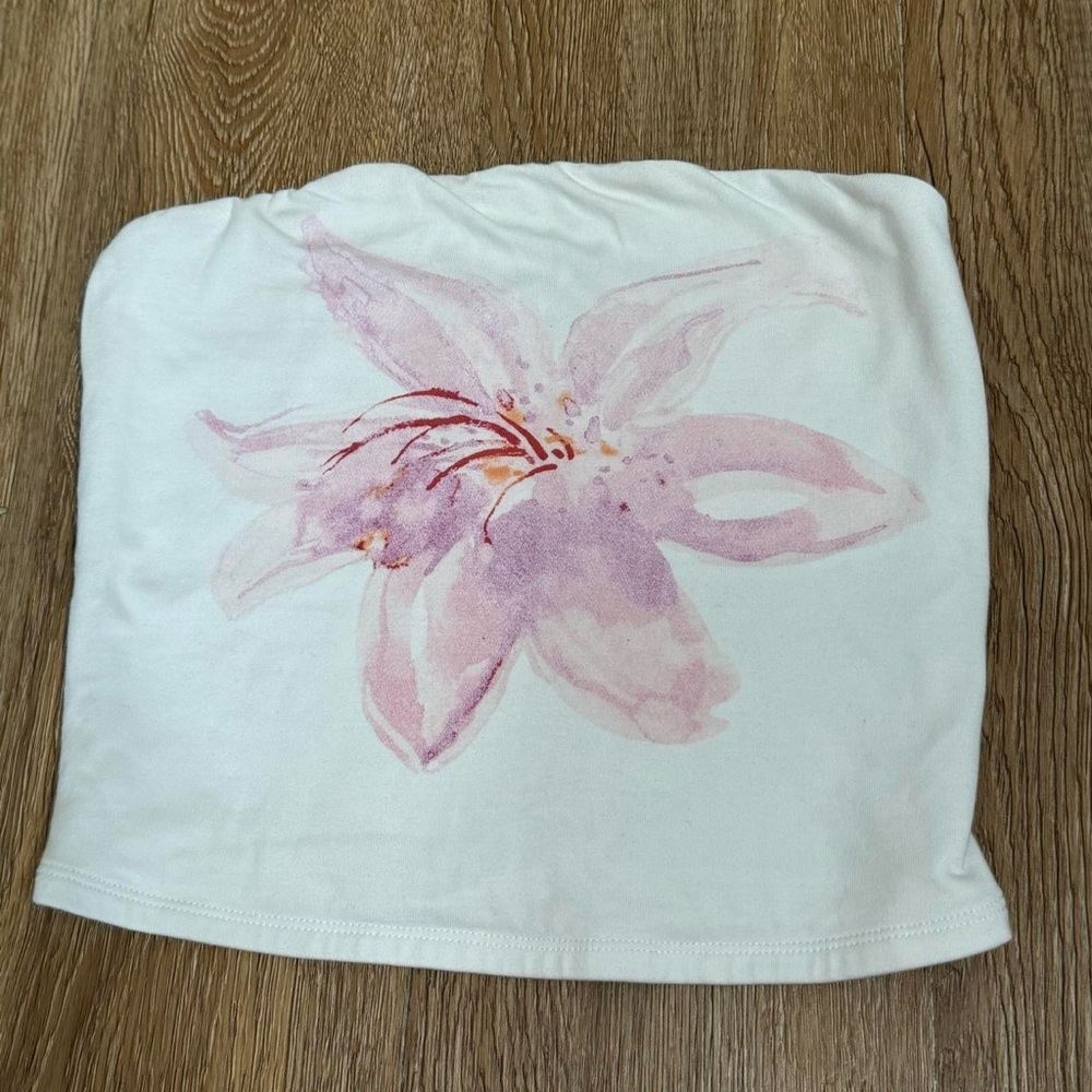 garage tiger lily floral pink and purple tube top 💗 rare top not sold anymore🌸